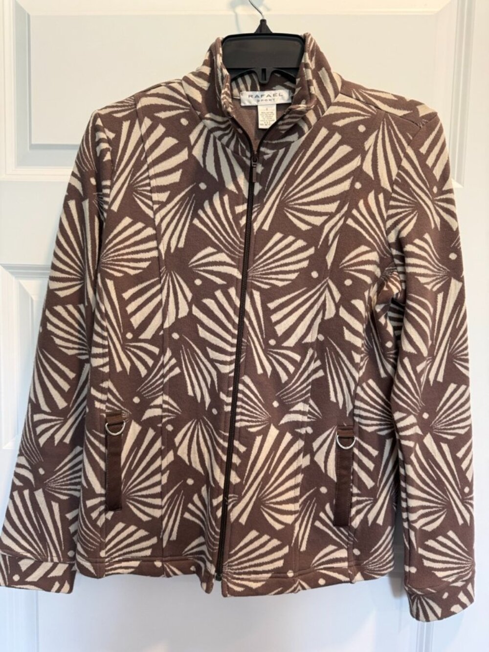 Rafael Sport women's full-zip mock-neck jacket Size S